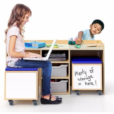 STEM Activity Desk & Mobile Seating Storage Bins Set - Whitney Brothers WB1679