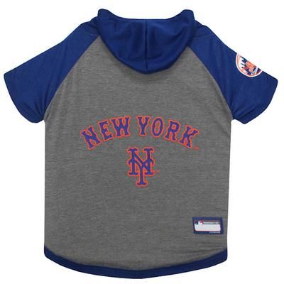 New York Mets Dog Hoodie Tee, Medium, Red / Blue