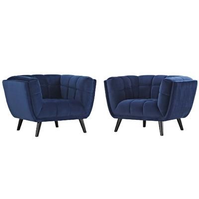 Bestow 2 Piece Velvet Armchair Set EEI-2983-NAV-SET