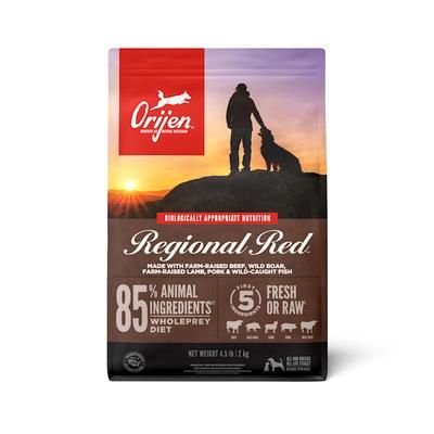 Grain Free & Poultry Free, Regional Red, High Protein, Fresh & Raw Animal Ingredients Dry Dog Food, 4.5 lbs.