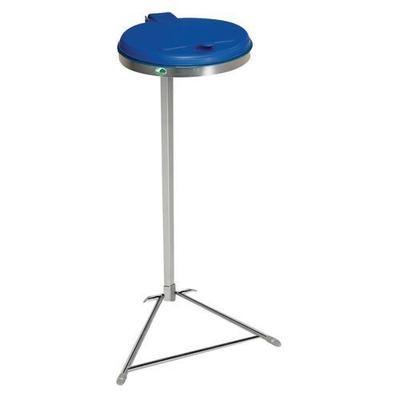 Support Sac Galvanisé 120l Couvercle Bleu Plastique - Var