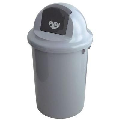 Conteneur Avec Couvercle 60l Volet Abattant Gris - Vepabins