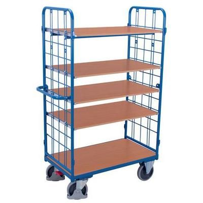 chariot haut 5 plateaux bois - 1200x800mm - 500kg - variofit