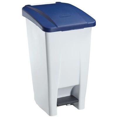 Poubelle Agroalimentaire Mobile À Pédale 60 L Blanccouvercle Bleu - Manutan Expert