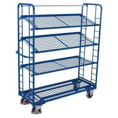 chariot haut 4 plateaux grillagés-1355x550mm-250 kg-variofit