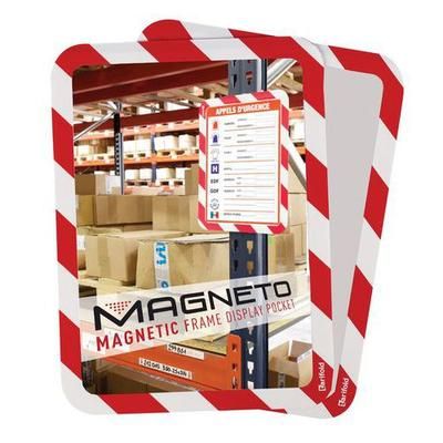 Cadre Magneto Securite Magnetique A4 Rouge/blanc - Djois Made By Tarifold