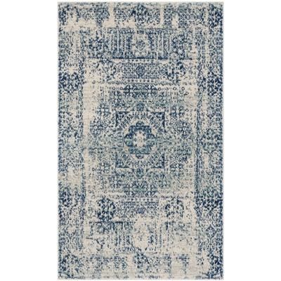 "Evoke Collection 5'-1" X 7'-6" Rug in Navy And Ivory - Safavieh EVK256A-5"