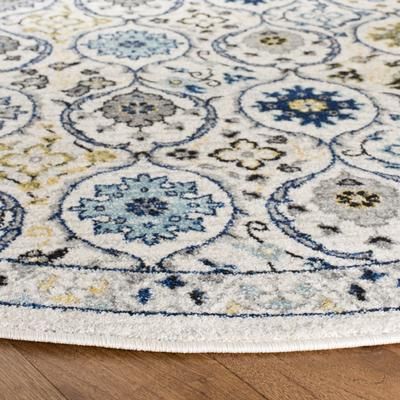 "Evoke Collection 5'-1" X 7'-6" Rug in Royal And Ivory - Safavieh EVK210A-5"