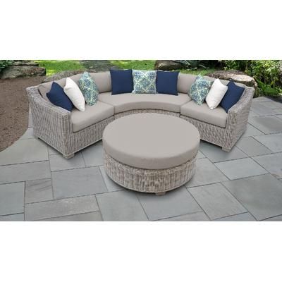 Coast 4 Piece Outdoor Wicker Patio Furniture Set 04a in Beige - TK Classics Coast-04A