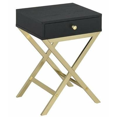 Coleen - Side Table in Black & Brass - Acme Furniture 82296