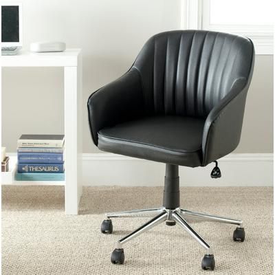 Hilda Desk Chair in Black/Silver - Safavieh FOX8509A
