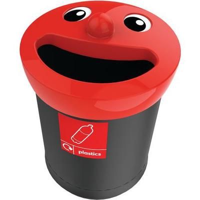 Poubelle Smiley Face 52l Plastics Noir / Rouge - Vepabins