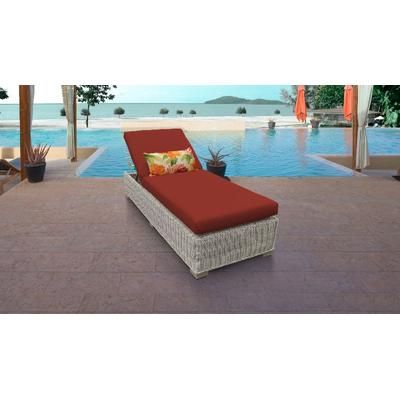 Coast Chaise Outdoor Wicker Patio Furniture in Terracotta - TK Classics Coast-1X-Terracotta