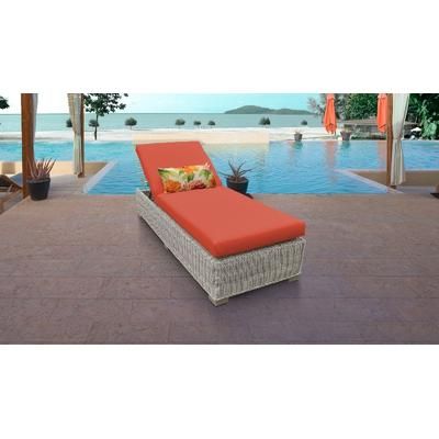 Coast Chaise Outdoor Wicker Patio Furniture in Tangerine - TK Classics Coast-1X-Tangerine