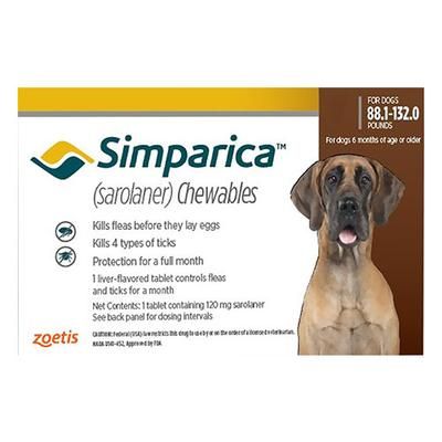 Simparica For Dogs Above 88 Lbs (Red) 6 Pack - Get 45% Off Today