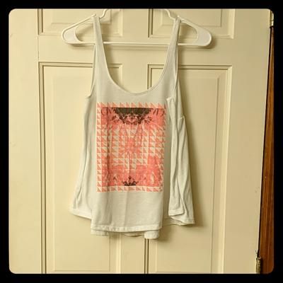 American Eagle Outfitters Tops | Ae Aloha Tank Top Hp | Color: Pink/White | Size: S