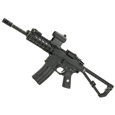 EMG Knights Armament Airsoft PDW M2 Gas Blowback Airsoft Rifle 400FPS Co2 Magazine Black Large GR-KAA-PDW-L-BK-CO2