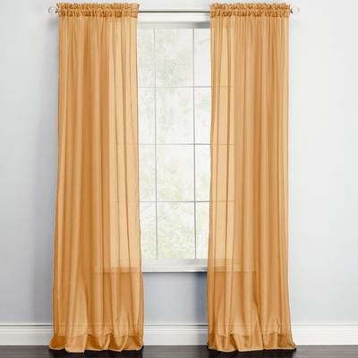 BH Studio Sheer Voile Rod-Pocket Panels -Set of 2 by BH Studio in Gold (Size 120"W 72" L) Window Curtains
