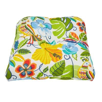 BH Outdoor Performance Tufted Wicker Chair Cushion by BrylaneHome in Carolina Thick Patio Seat Pad