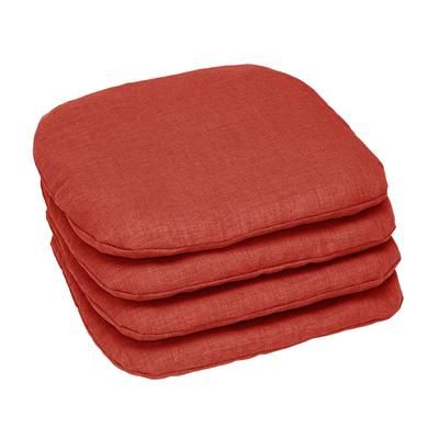 BH Outdoor Performance Set of 4 Stacking Chair Pads by BrylaneHome in Geranium Patio Cushion