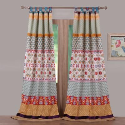 Wide Width Thalia Curtain Panel Pair by Greenland Home Fashions in Multi (Size 84" W 84" L)