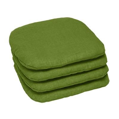 BH Outdoor Performance Set of 4 Stacking Chair Pads by BrylaneHome in Willow Patio Cushion