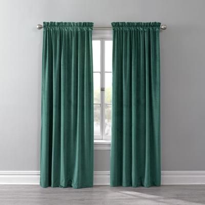 Wide Width BH Studio Velvet Rod-Pocket Panel by BH Studio in Mistletoe Green (Size 50" W 108"L) Window Curtain
