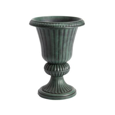 Traditional Embry Plastic Urn Planter by BrylaneHome in Green