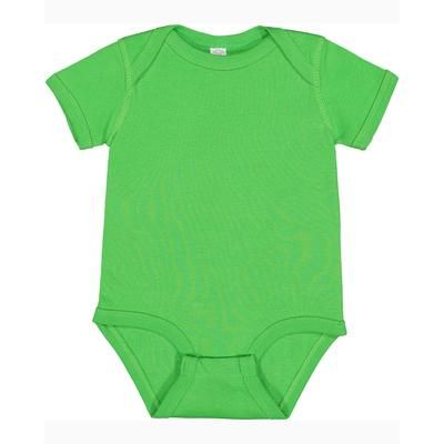 Rabbit Skins 4400 Infant Baby Rib Bodysuit in Green Apple size 6MOS | Ringspun Cotton LA4400, RS4400