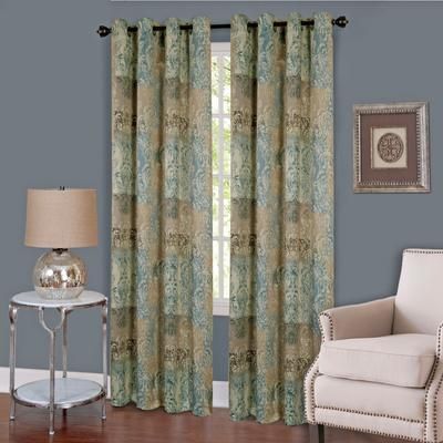 Wide Width Vogue Grommet Window Curtain Panel by Achim Home Décor in Blue (Size 50" W 84" L)