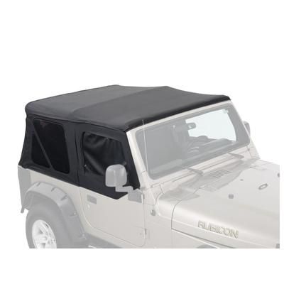 King 4WD Replacement Soft Top With Tinted Upper Doors TJ Black Diamond 14010135T
