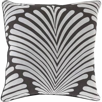 Medindie 18" Square Cottage Cotton Light Gray/Black/Light Slate Throw Pillow - Boutique Rugs