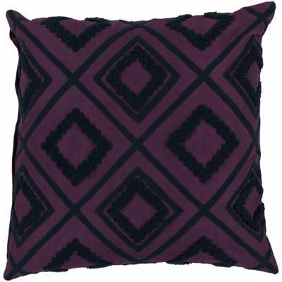 Camblesforth 18" Square Cotton Navy/Purple Throw Pillow - Boutique Rugs