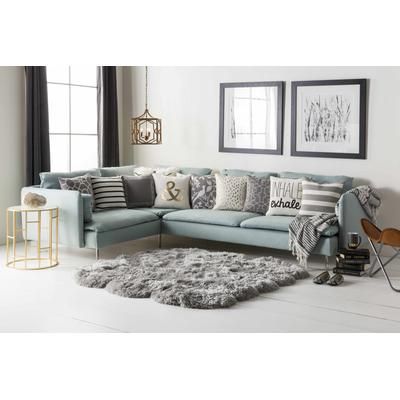 Offerman 20" Square Modern Ivory Throw Pillow - Boutique Rugs