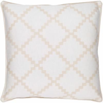 Artemas 18" Square Modern White/Beige Throw Pillow - Boutique Rugs