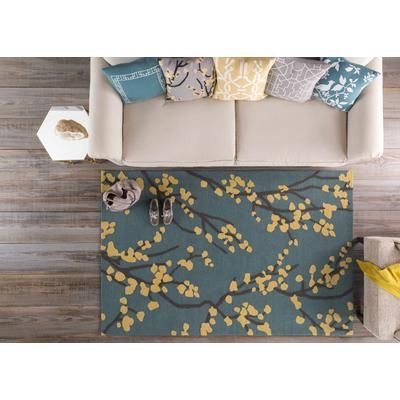 Silvan 18" Square Traditional Cotton Ivory/Pale Blue/Sky Blue Throw Pillow - Boutique Rugs