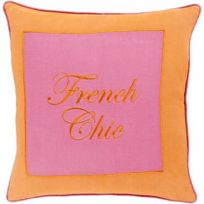 Alex 22" Square Modern Fuchsia/Orange Throw Pillow - Boutique Rugs