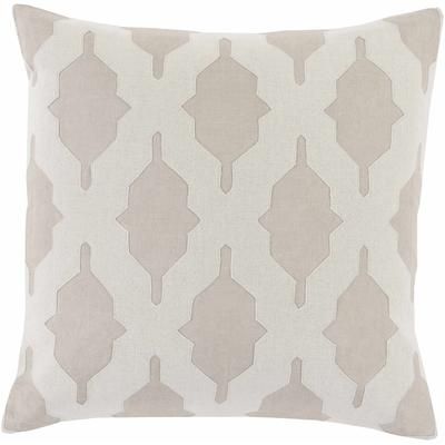 Cambuslang 18" Square Traditional Cotton Beige/Medium Gray Throw Pillow - Boutique Rugs