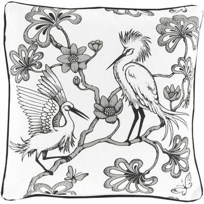 Ditchingham 20" Square Cotton Charcoal/White Throw Pillow - Boutique Rugs