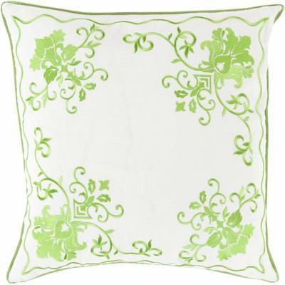 Karratha 22" Square Cottage Cream/Green Throw Pillow - Boutique Rugs