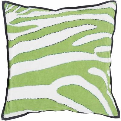 Loxton 22" Square Cottage Cream/Navy/Teal/Emerald/Green/Light Green Throw Pillow - Boutique Rugs