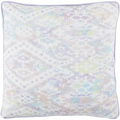 Ossipee 20" Square Traditional Cotton Lavender/Sky Blue/Light Gray/Light Green/Tan Throw Pillow - Boutique Rugs