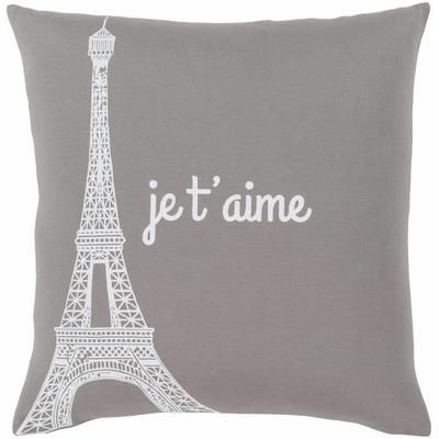 Toney 20" Square Cottage Cotton White/Gray Throw Pillow - Boutique Rugs