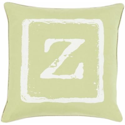 Coity 20" Square Cottage Cotton Cream/Light Olive/Olive Throw Pillow - Boutique Rugs