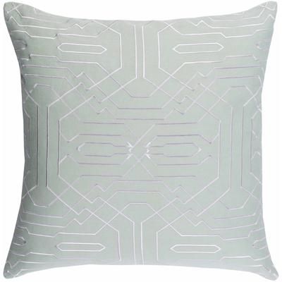 Elberta 18" Square Traditional Off White/Seafoam/Sage Throw Pillow - Boutique Rugs