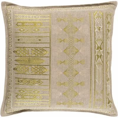 Pottsboro 22" Square Traditional Tan/Beige/Light Olive/Sage/Olive Throw Pillow - Boutique Rugs