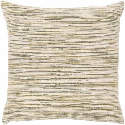 Rhyl 18" Square Cotton Beige/Olive/Dark Green/Green Throw Pillow - Boutique Rugs