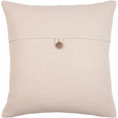 Louisville 18" Square Cottage Cotton Tan Throw Pillow - Boutique Rugs