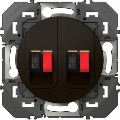 Legrand - Kit prise haut parleur double 1 poste 2 modules avec support et enjoliveur noir sans