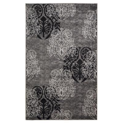 Milan Black/Grey 5'X8' Area Rug by Linon Home Décor in Black Grey